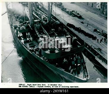 Photograph of USS Titania (AKA13) and USS Mobjack (AGP7)