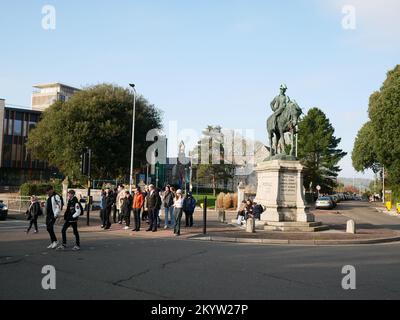 General Redvers Buller Statue,  at the junction of Hele Road and New North Road, close to Exeter College, Exeter, Devon UK Stock Photo