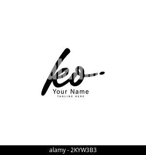 K O KO Initial letter handwritten and signature vector image, modern style in joining template logo Stock Vector