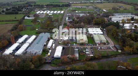A view of the Manston immigration short-term holding facility located at the former Defence Fire Training and Development Centre in Thanet, Kent. Picture date: Friday December 2, 2022. Stock Photo
