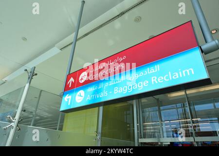 DUBAI, UAE - NOVEMBER 16, 2015: interior of Dubai Airport. Dubai International Airport is the world's busiest airport by international passenger traff Stock Photo