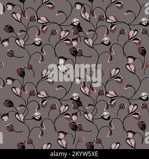 Modern big floral vector seamless pattern. Background isolated. Digital drawn illustration. Can be used as textile fabric or wallpaper, cards, invitat Stock Vector