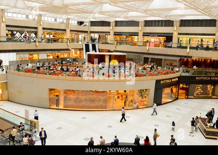 HONG KONG - MAY 06, 2015: interior of the Landmark shopping mall. The Landmark, also known as 'Central', is one of the oldest and most prominent shopp Stock Photo