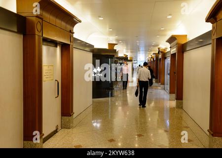 HONG KONG - MAY 06, 2015: interior of the shopping mall. Hong Kong shopping malls are some of the biggest and most impressive in the world Stock Photo