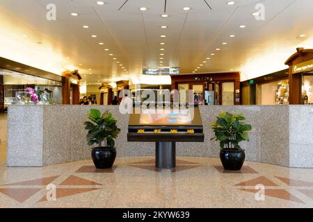 HONG KONG - MAY 06, 2015: interior of the shopping mall. Hong Kong shopping malls are some of the biggest and most impressive in the world Stock Photo