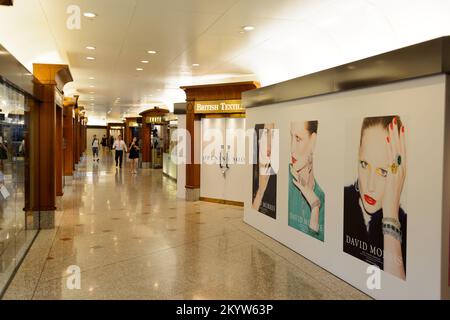 HONG KONG - MAY 06, 2015: interior of the shopping mall. Hong Kong shopping malls are some of the biggest and most impressive in the world Stock Photo