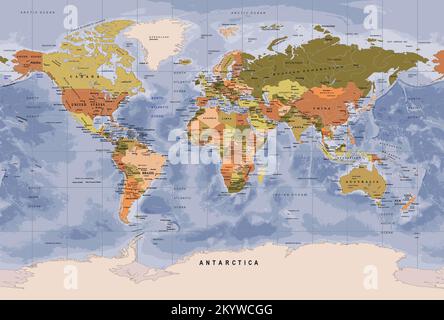Political map of the world vector Stock Vector
