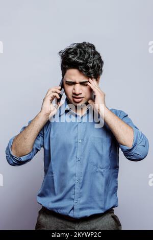 A young businessman suffering from memory loss missed the EMI da Stock Photo