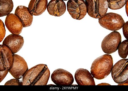 Coffee beans isolated on a white background close-up Stock Photo