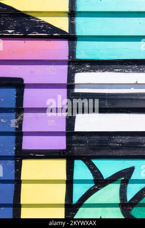 Graphic art painted on a wooden background multicoloured artwork multicolored artwork graphic art graphic design graffitti Stock Photo