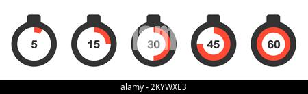 Timers set on white background. Web timer icon. Vector illustration  Stock Vector