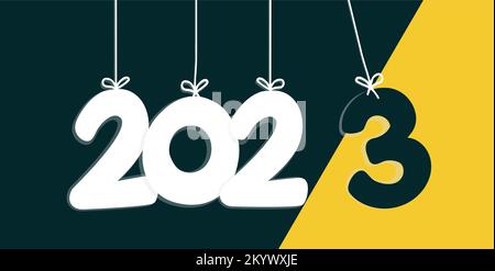 Waiting for 2023 goal planning business concept. Numbers 2023 hanging Stock Vector