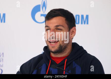 Saint Petersburg, Russia. 02nd Dec, 2022. Bernabe Zapata Miralles of Spain during the Press conference on the International Team Tennis Tournament Trophies of Northern Palmyra 2022. (Photo by Maksim Konstantinov/SOPA Image/Sipa USA) Credit: Sipa USA/Alamy Live News Stock Photo