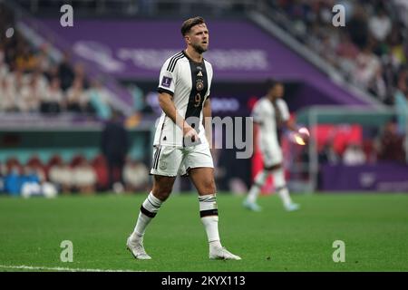 1st December 2022; Al Bayt Stadium, Al Khor, Qatar; FIFA World Cup Football, Costa Rica versus Germany; Niclas Fullkrug of Germany Stock Photo