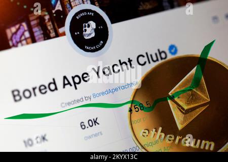 Close-up of a Bored ape NFT collectible Stock Photo