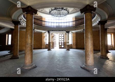 Abandoned Soviet Sanatorium Metallurgist of Tskaltubo in Georgia. The decaying remains of a once-luxurious Soviet spa town Stock Photo