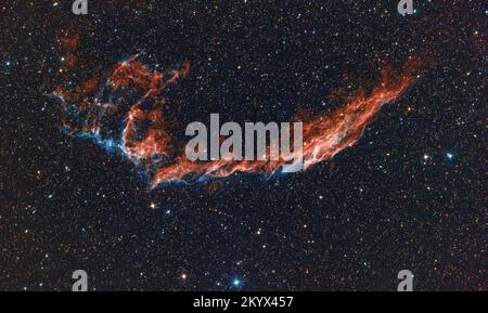 Eastern Veil Nebula in Cygnus constellation Stock Photo