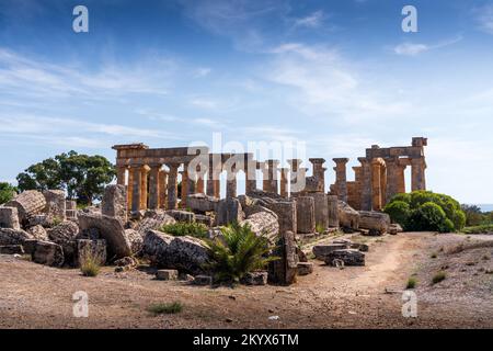 Temple in Selinunte, Sicily, an archeological park in an ancient Greek town. Italy. Stock Photo