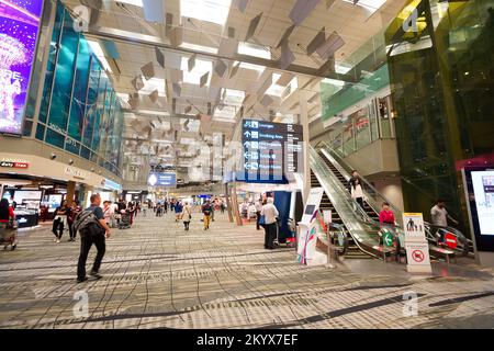 SINGAPORE - NOVEMBER 09, 2015: interior of Changi Airport. Singapore Changi Airport, is the primary civilian airport for Singapore, and one of the lar Stock Photo