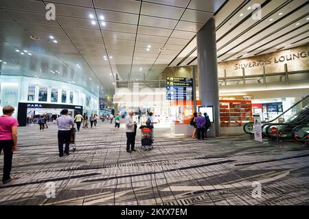 SINGAPORE - NOVEMBER 09, 2015: interior of Changi Airport. Singapore Changi Airport, is the primary civilian airport for Singapore, and one of the lar Stock Photo