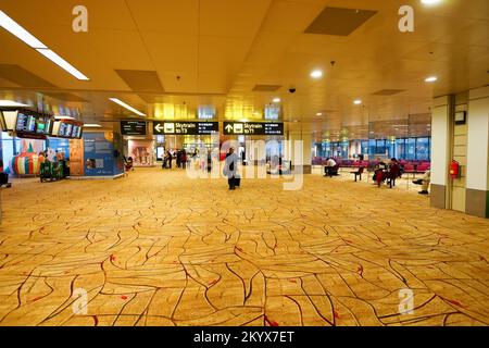 SINGAPORE - NOVEMBER 09, 2015: interior of Changi Airport. Singapore Changi Airport, is the primary civilian airport for Singapore, and one of the lar Stock Photo