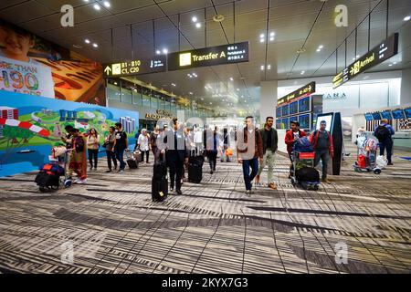 SINGAPORE - NOVEMBER 09, 2015: interior of Changi Airport. Singapore Changi Airport, is the primary civilian airport for Singapore, and one of the lar Stock Photo