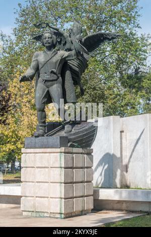 Thessaloniki, Greece - September 29, 2022: Sculpture of Emmanuel Pappas. Stock Photo