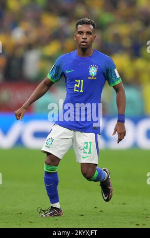 Brazil's Rodrygo during the FIFA World Cup Group G match at the Lusail Stadium in Lusail, Qatar. Picture date: Friday December 2, 2022. Stock Photo