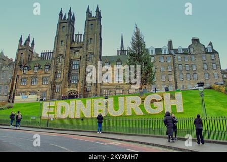 Edinburgh, Scotland, UK  2nd December, 2022. General Assembly Hall and New College, The University of Edinburgh on the Mound hill . Credit Gerard Ferry/Alamy Live News Stock Photo