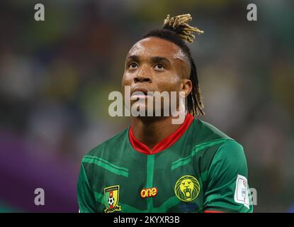 Doha, Qatar, 2nd December 2022.  Pierre Kunde of Cameroon during the FIFA World Cup 2022 match at Lusail Stadium, Doha. Picture credit should read: David Klein / Sportimage Credit: Sportimage/Alamy Live News Stock Photo