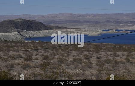 Las Vegas, United States. 16th Nov, 2022. Declining water levels due to climate change and 20 years of ongoing drought have reshaped Lake Mead's shorelines as seen in this file photo on Wednesday, November 16, 2022. Lake Mead is 26 feet lower than its current level, just 19% of the lake's full capacity and well below the federal government's predicted water level that would trigger the most severe water cuts for the Southwest. File Photo by Jim Ruymen/UPI Credit: UPI/Alamy Live News Stock Photo