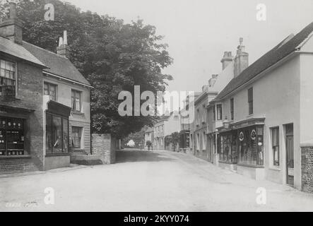 Vintage photograph - 1891 - Bexhill High Street, Old Town, Sussex Stock Photo