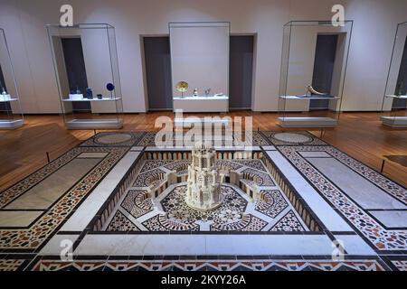 Toronto, Canada - December 2022:  The Aga Khan Museum contains ancient Islamic artifacts, including this Egyptian mosaic fountain Stock Photo
