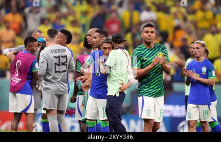 Brazil goalkeeper Ederson during the FIFA World Cup Group G match at the  Lusail Stadium in Lusail, Qatar. Picture date: Friday December 2, 2022  Stock Photo - Alamy