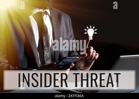 Conceptual display Insider Threat. Internet Concept security threat that originates from within the organization Stock Photo