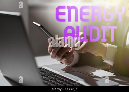 Handwriting text Energy Audit. Conceptual photo assessment of the energy needs and efficiency of a building Stock Photo