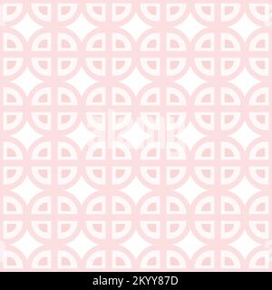 Endless Ornamental pattern of simple geometric shapes in trendy pale pink shades. Abstract repeating texture. Isolate. Template for lettering, background for web, poster, card, brochure, Flyer. Stock Vector