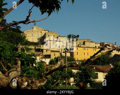 Luberon village on the hill. Stock Photo