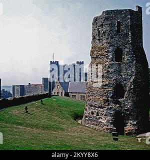 The Roman Pharos at Dover Castle, Kent. UK Stock Photo