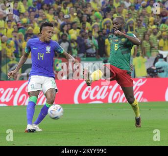 Qatar. 02nd Dec, 2022. 2nd  Dec 2022: Football World Cup 2022: Qatar : Match #48 Cameroon - Brazil at Lusail Stadium Cameroon 1 - 0  Brazil Cameroon No. 10 - Aboubaker - one goal Seshadri SUKUMAR Credit: Seshadri SUKUMAR/Alamy Live News Stock Photo