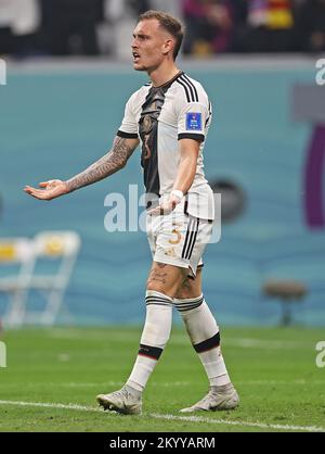 Al Rayan, Qatar. 02nd Dec, 2022. 1st December 2022; Ahmed bin Ali Stadium, Al Rayyan, Qatar; FIFA World Cup Football, Costa Rica v Germany; David Raum of Germany ask the question Credit: Action Plus Sports Images/Alamy Live News Stock Photo