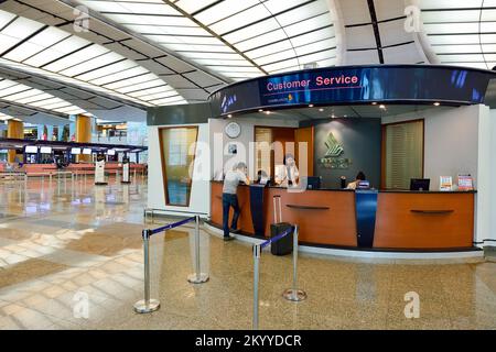 SINGAPORE - NOVEMBER 07, 2015: interior of Changi Airport. Singapore Changi Airport, is the primary civilian airport for Singapore, and one of the lar Stock Photo