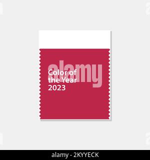 Magenta textile color swatch 2023. Vector illustration of palette swatch card, isolated on white background Stock Vector