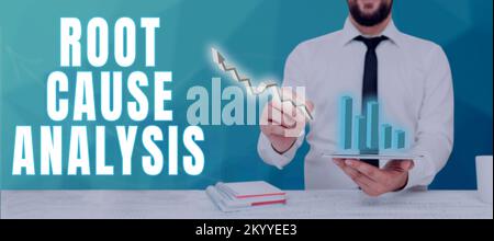 Conceptual caption Root Cause Analysis. Conceptual photo Method of Problem Solving Identify Fault or Problem Stock Photo