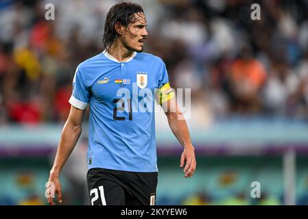 Al Wakrah, Qatar. 02nd Dec, 2022. Edinson Cavani of Uruguay during the FIFA World Cup Qatar 2022 Group H match between Ghana and Uruguay at Al Janoub Stadium in Al Wakrah, Qatar on December 2, 2022 (Photo by Andrew Surma/ Credit: Sipa USA/Alamy Live News Stock Photo