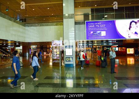 SINGAPORE - NOVEMBER 09, 2015: interior of Changi Airport. Singapore Changi Airport, is the primary civilian airport for Singapore, and one of the lar Stock Photo