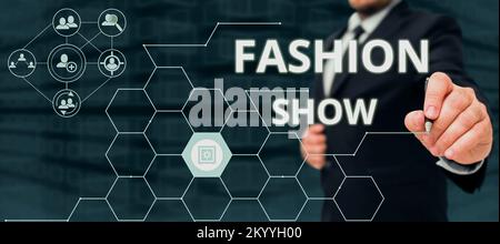 Writing displaying text Fashion Show, Word for exibition that involves 