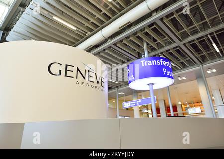 GENEVA, SWITZERLAND - NOVEMBER 19, 2015: interior of Geneva Airport. Geneva International Airport is the international airport of Geneva, Switzerland. Stock Photo