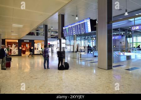 GENEVA, SWITZERLAND - NOVEMBER 19, 2015: interior of Geneva Airport. Geneva International Airport is the international airport of Geneva, Switzerland. Stock Photo