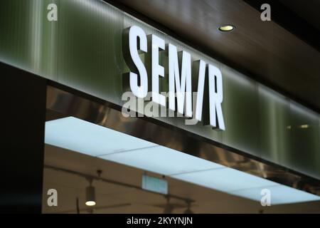 Shanghai,China-August 13th 2022: close up Semir store sign. Chinese clothing company Stock Photo